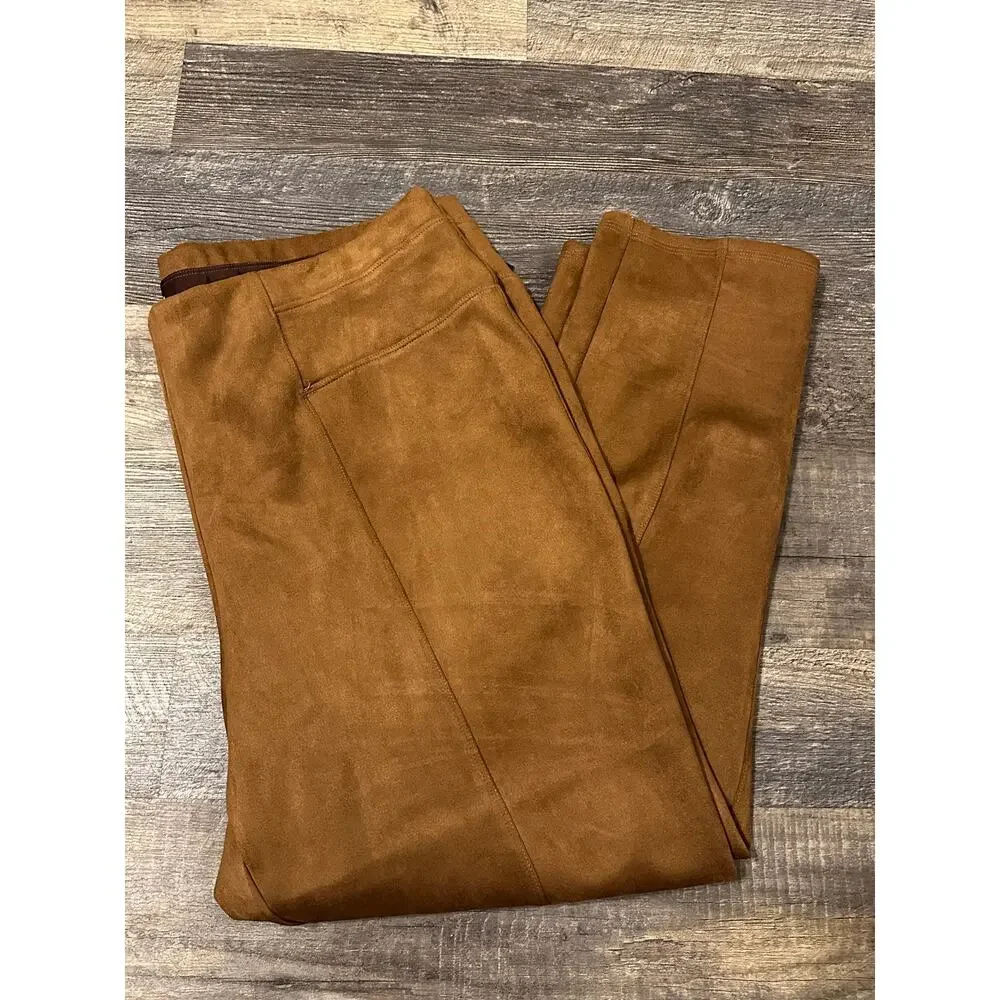 John Mark Brown Suede Legging Pants Size 1X NWT - Picture 4 of 4